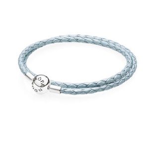 Blue Pandora Leather Bracelet